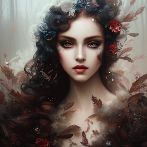 Textured Speedpaint Portrait of Ginger Haired Woman