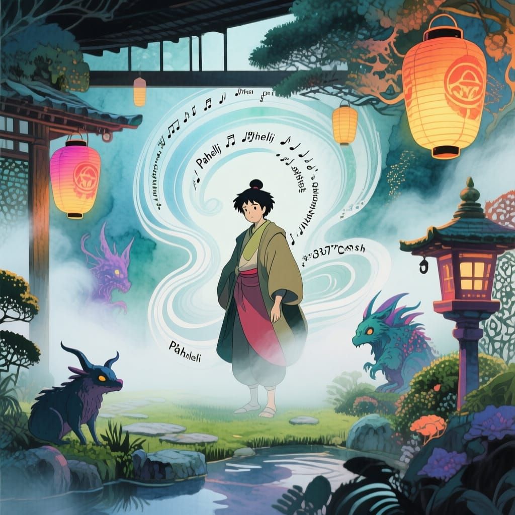 Paheli Rap Poster in Dreamy Studio Ghibli Watercolor Style