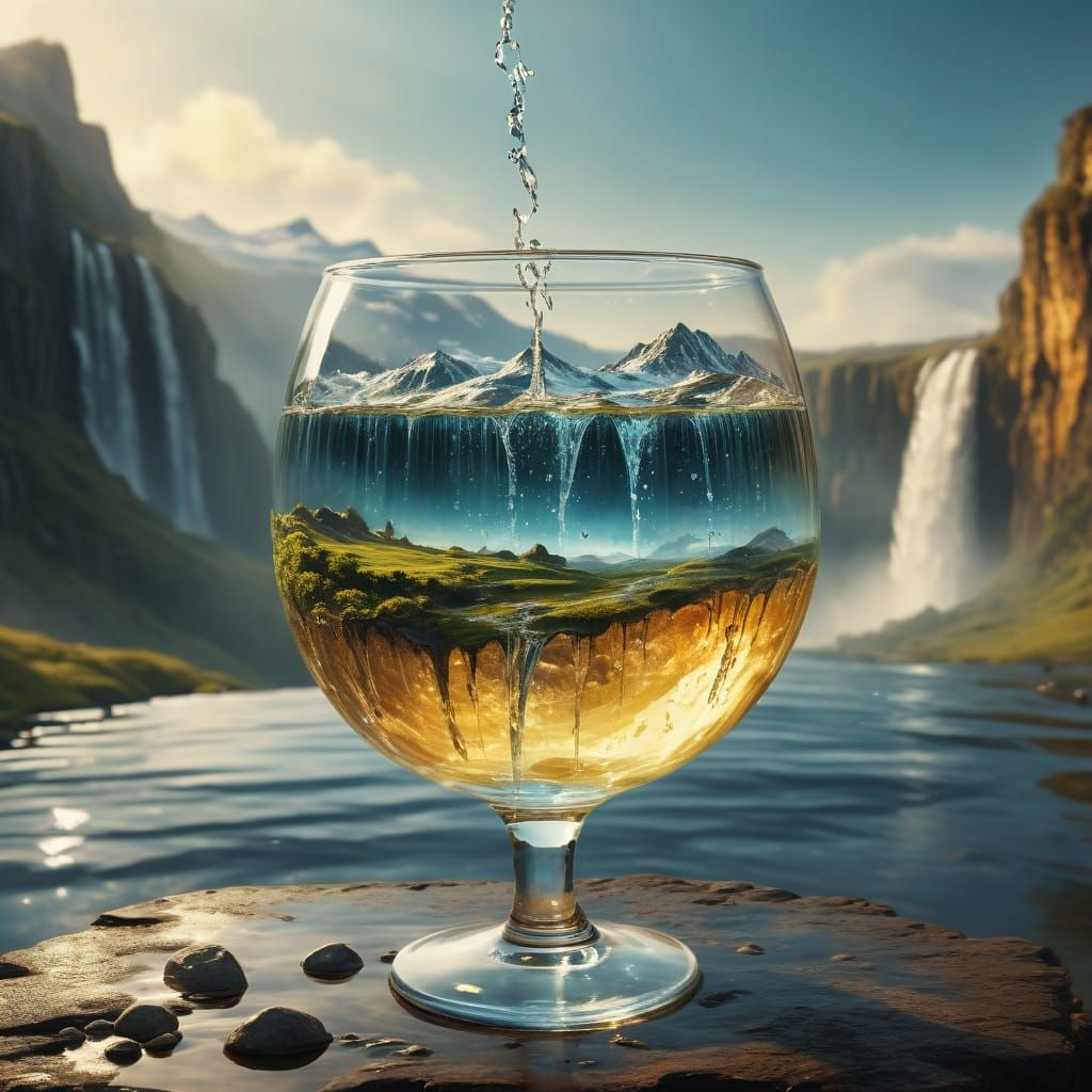 Un Chutes d'eau dans Un verre d'eau