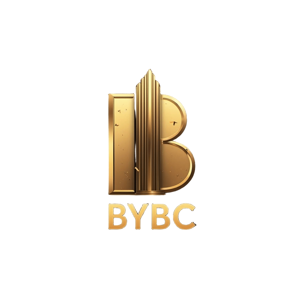Digital Banking App Logo with Bold Capital B and Gold Platin...
