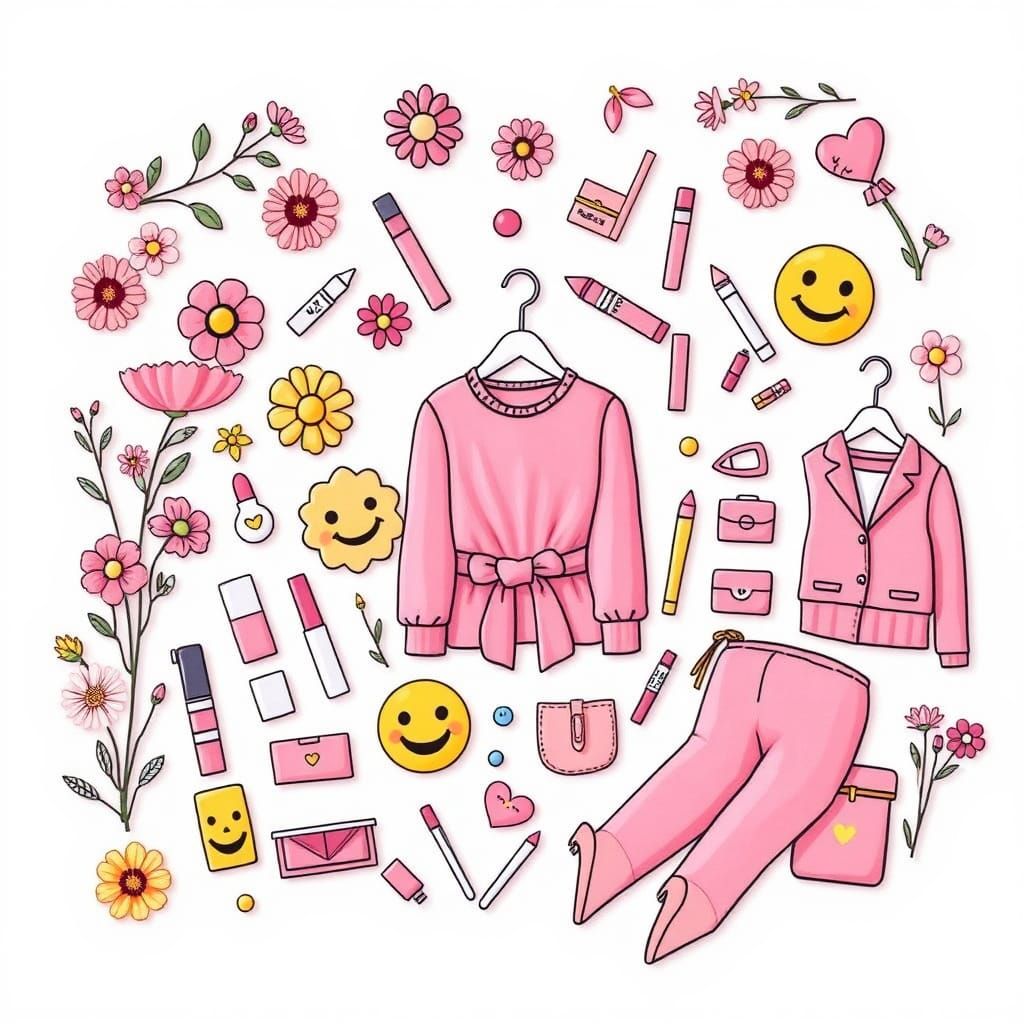 Whimsical Still Life in 2D Illustration Style