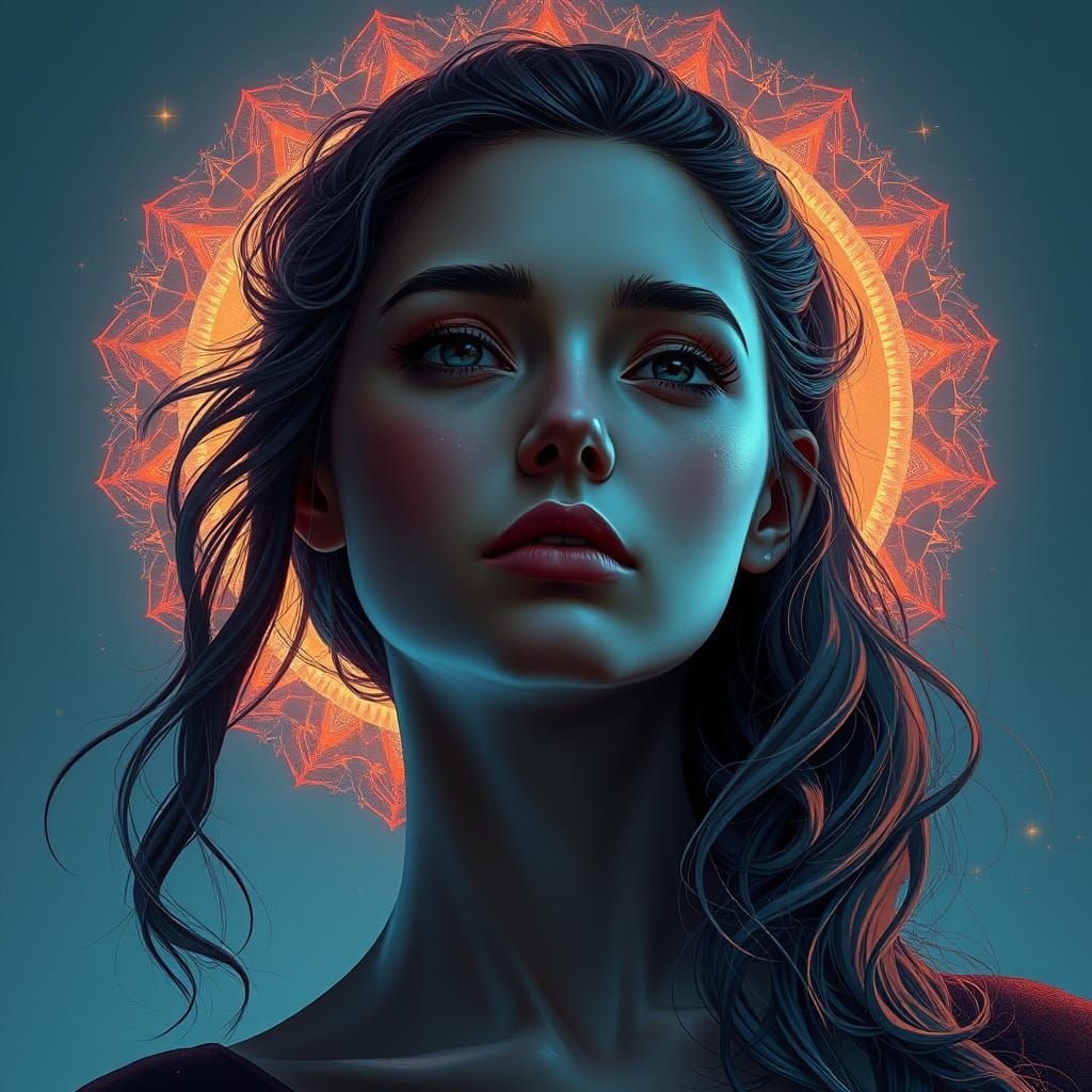 Ethereal Portrait in Expressionist Style