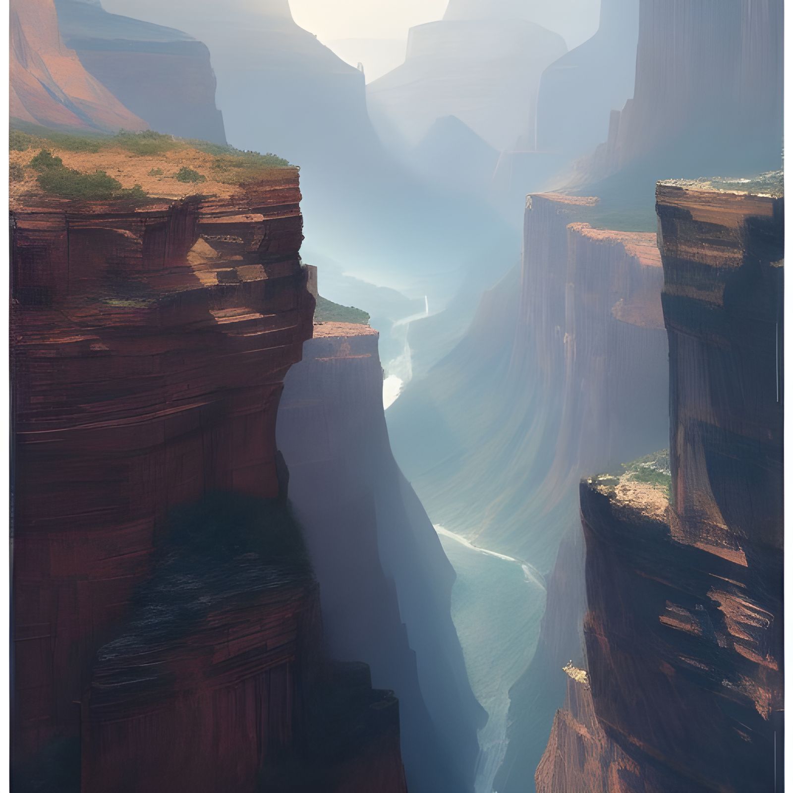 Photorealistic Canyon Landscape in Vivid Colors