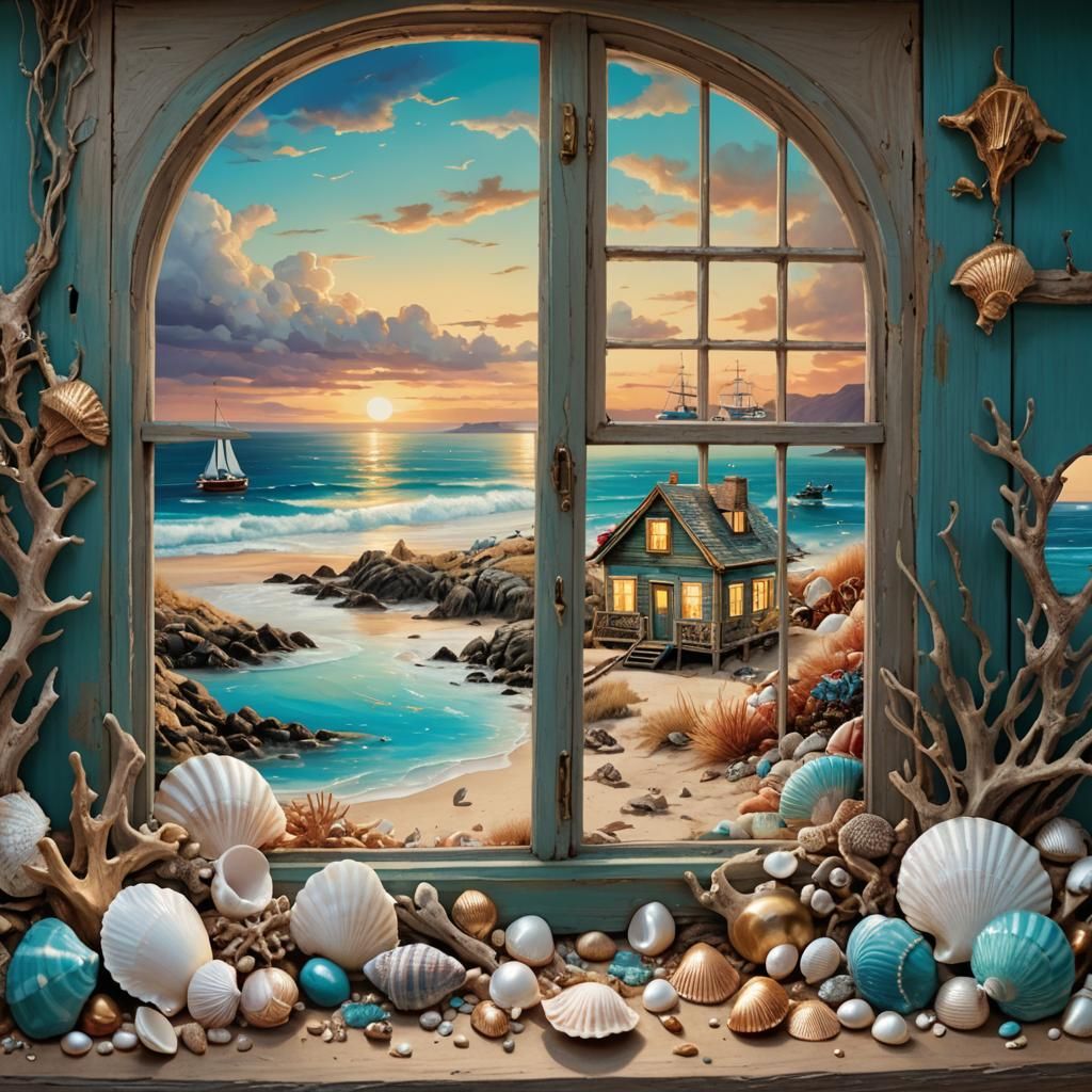 Cozy Beachside House with Sea View in Fantasy Style