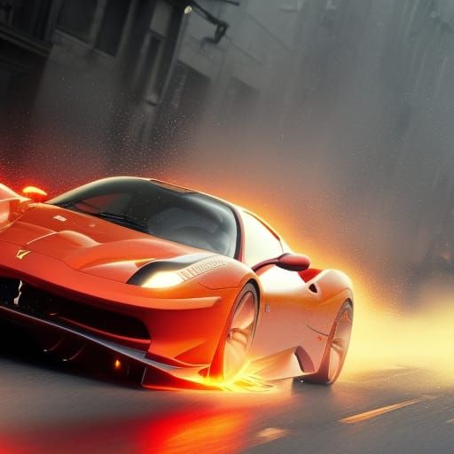 Ferrari Burnout Concept Art in 8k Resolution