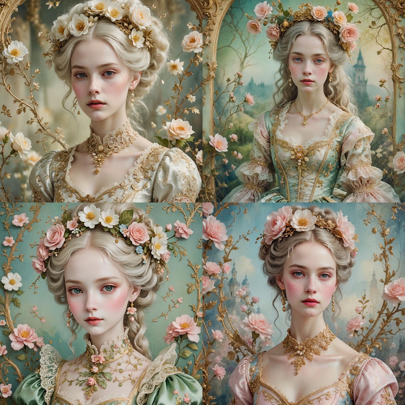 Surreal Rococo Fantasy in Pastel Hues