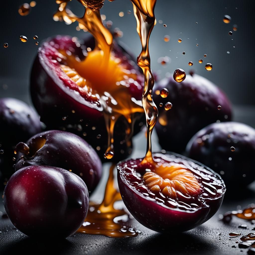 Splitting Plum: Realistic Still Life Photography