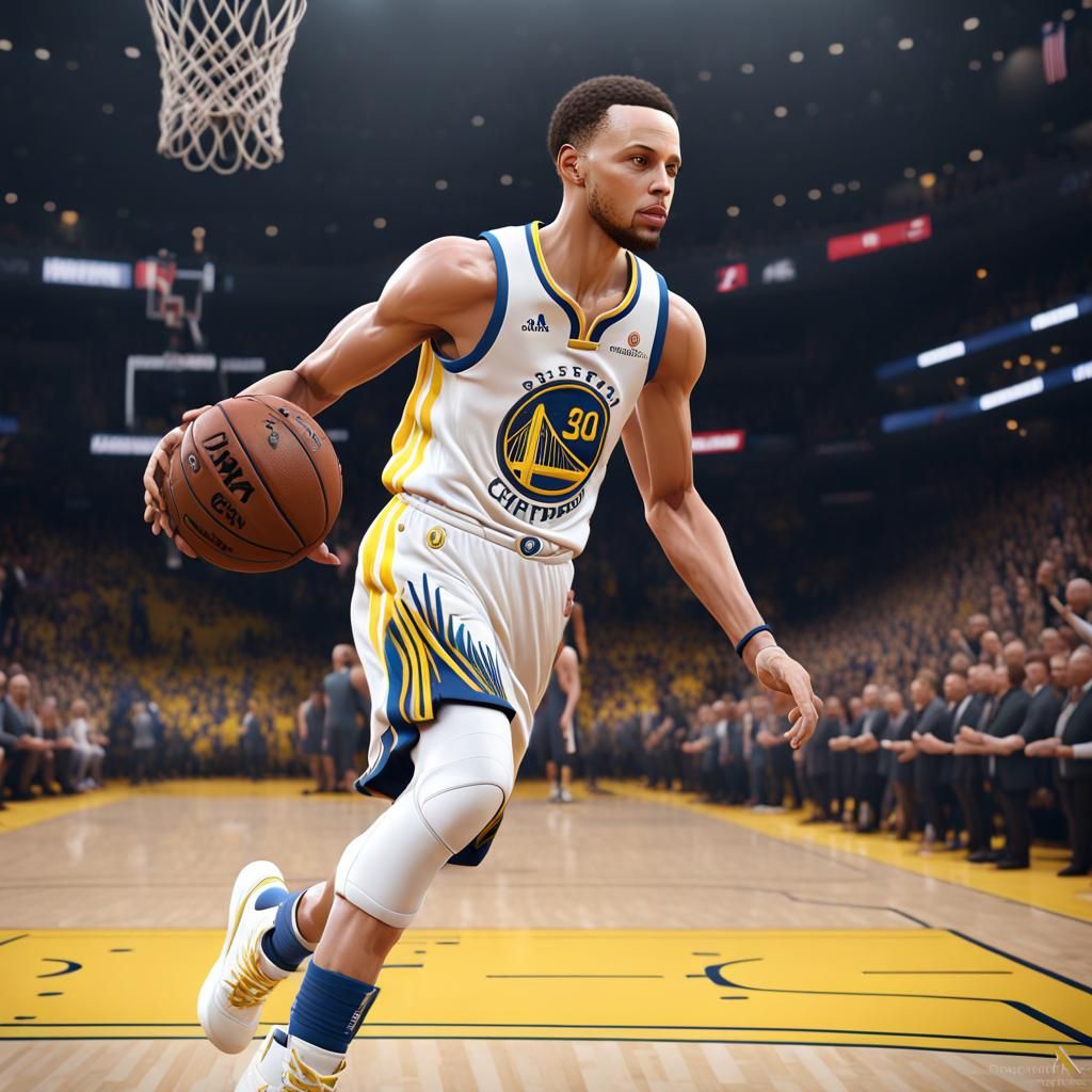 Stephen Curry in 3D Game Cinematic Style