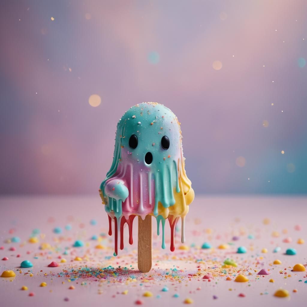 Pastel Ghost with Melting Star Popsicle