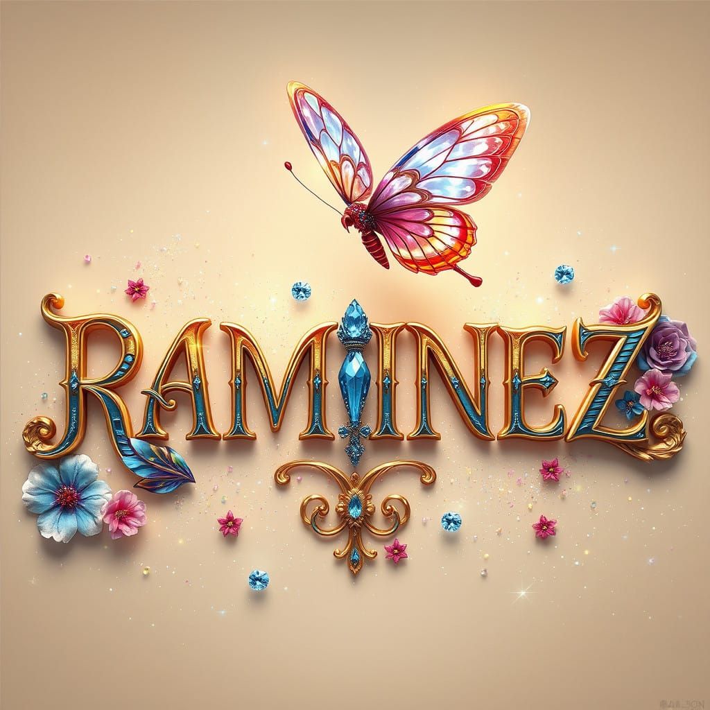 Ornate Golden Lettering in a Whimsical Fantasy Realm