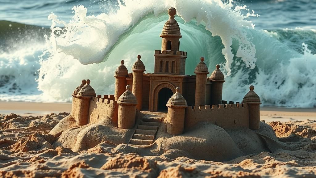 Sandcastle vs Wave: Hyperrealistic Beach Drama