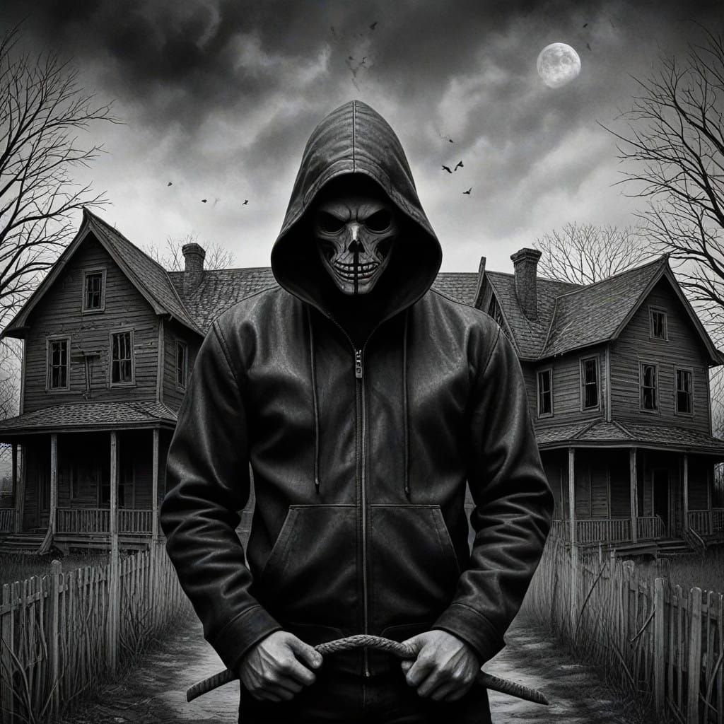 Gothic Horror Movie Poster: Dark House and Twisted Figures