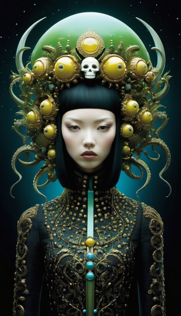 Surreal Biomechanical Landscape in Giger Style