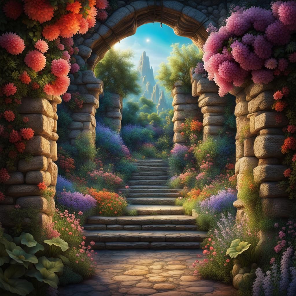 Secret Flower Garden: Detailed Matte Painting