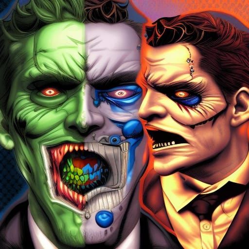 Jacksepticeye as Two-Face in Comic Book Art