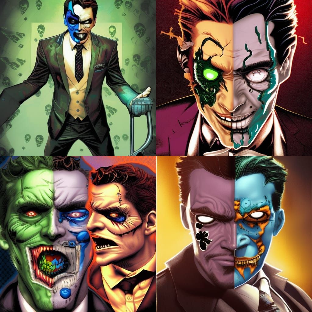 Jacksepticeye as Two-Face in Comic Book Art