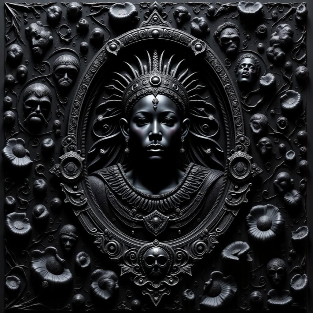 Obsidian Black Impasto Beauty in Flux