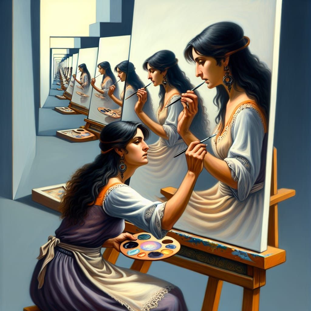 Recursive Self-Portrait of an Artist