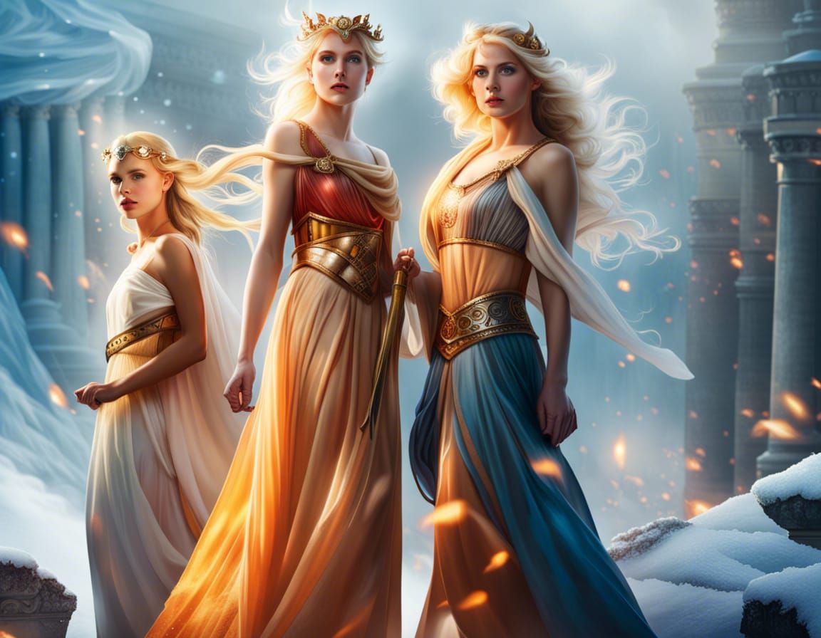 Three Beautiful Fairies with Elemental Powers
