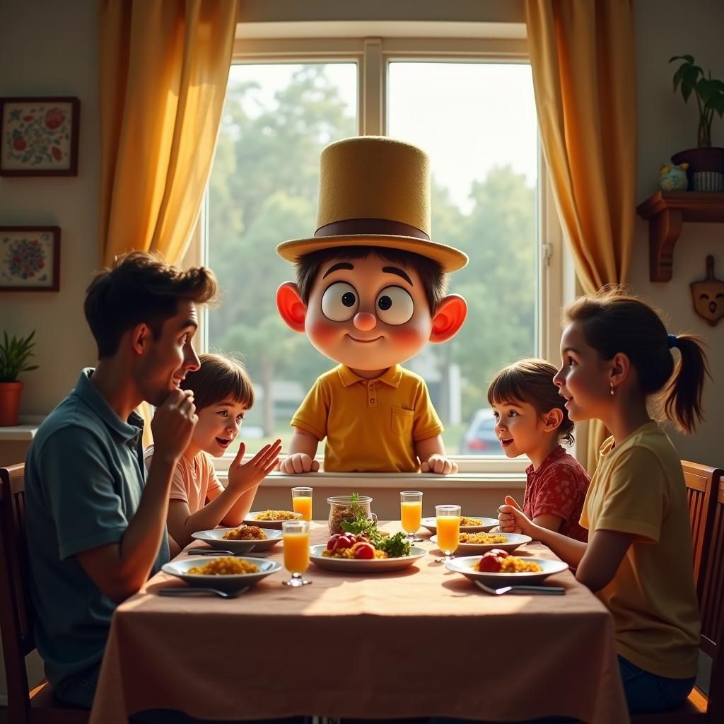 Unexpected Guest Crashes Family Dinner