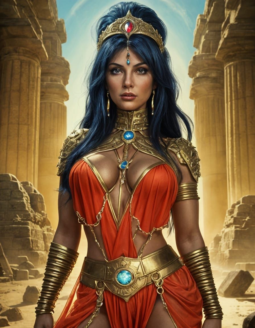 Dejah Thoris, Princess of Mars in Retrofuturist Style
