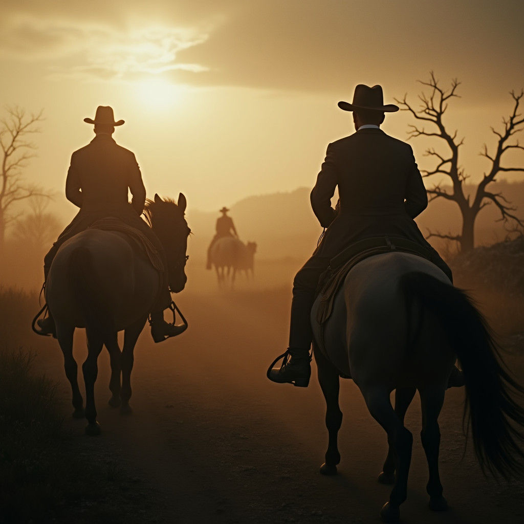 Reconstruction Era Film Still in Noir Style