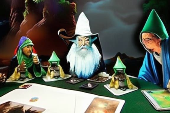 Gandalf and Gnomes Play Magic: The Gathering