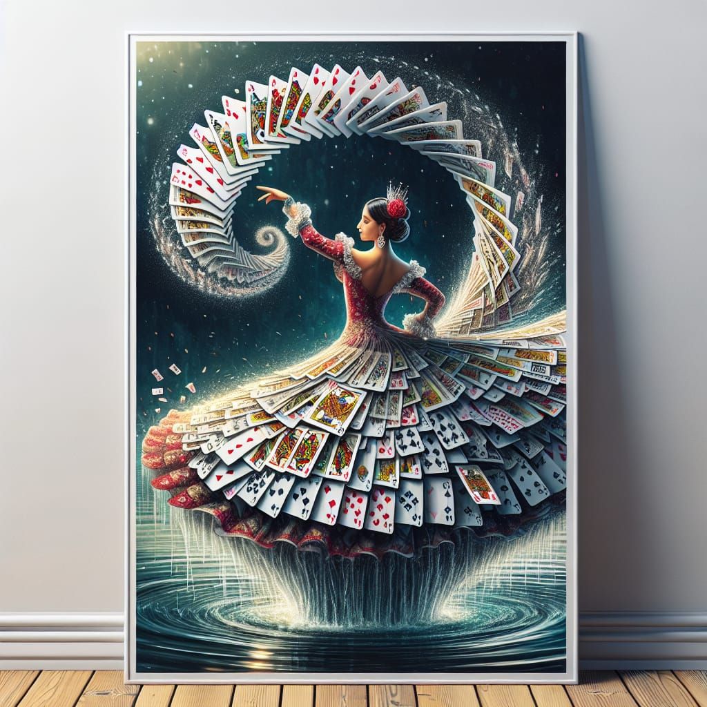 Flamenco Dancer's Whirlpool of Cards