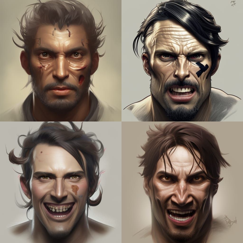 Detailed Portrait of a Male Monster Hunter