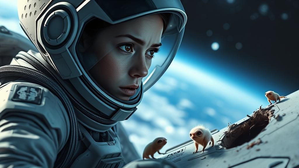 Astronaut Discovers Aliens Damaging Spaceship