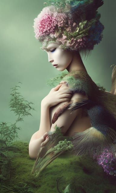 Woman Exploding in Mycelium Network: Harper's Bazaar Art