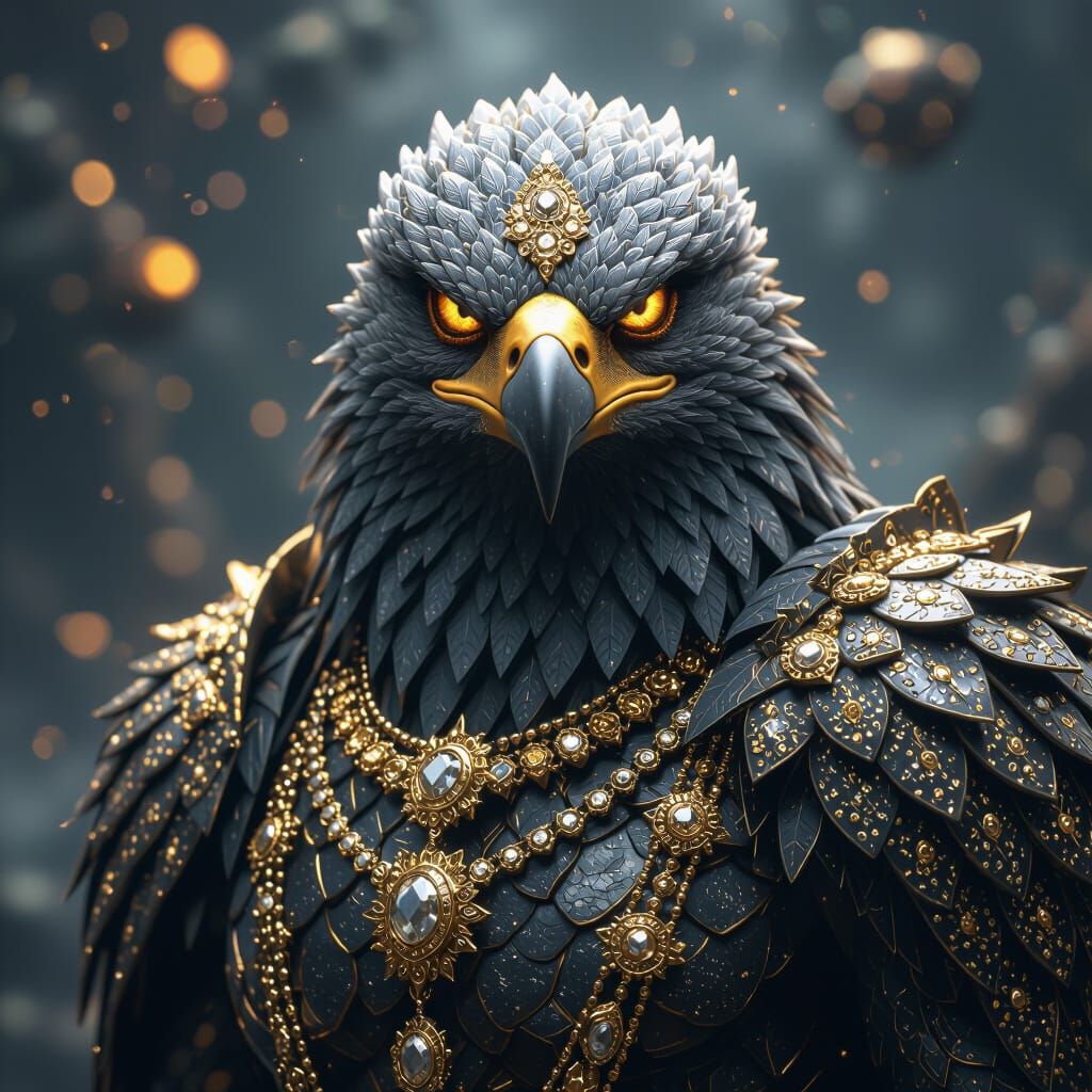 Majestic Eagle-Reptilian Alien Overlord in Mythic Skies