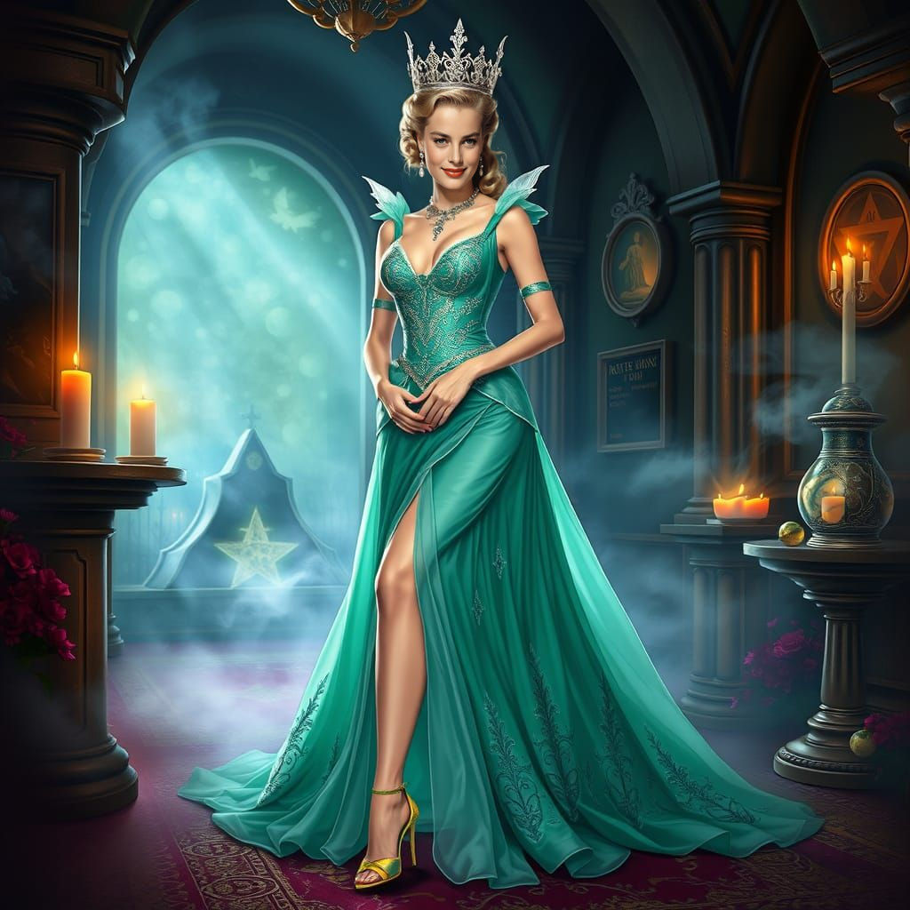 Kinky Witch Queen with Witchcraft Symbols