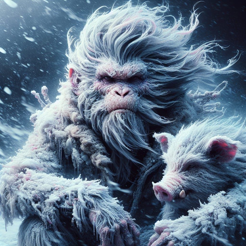 Monkey King in Snowstorm: Digital Matte Painting