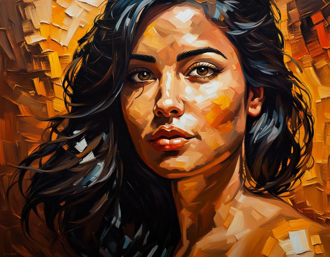 Vibrant Oil Painting of a Young Woman
