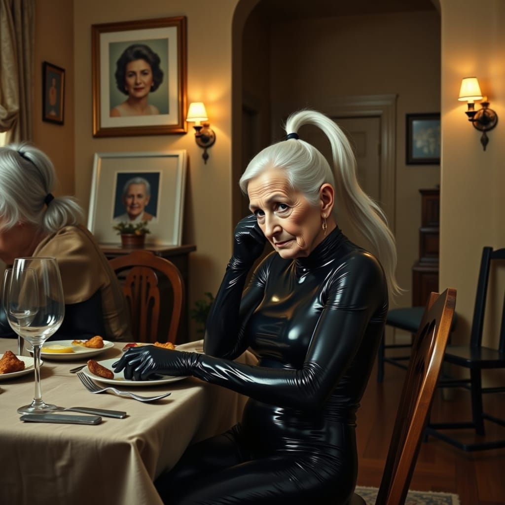 Thalia joins the Hahns for dinner.