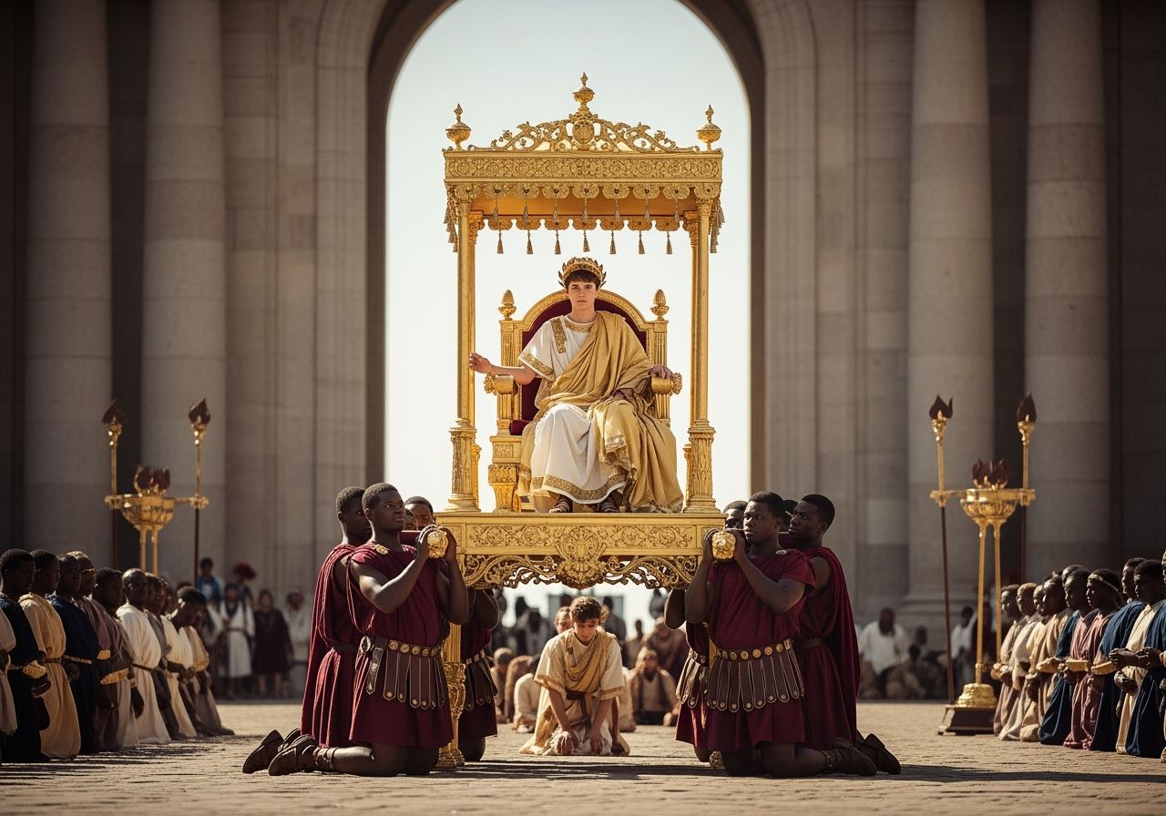 Roman Emperor Parade in Ancient Egypt, Photorealistic Style