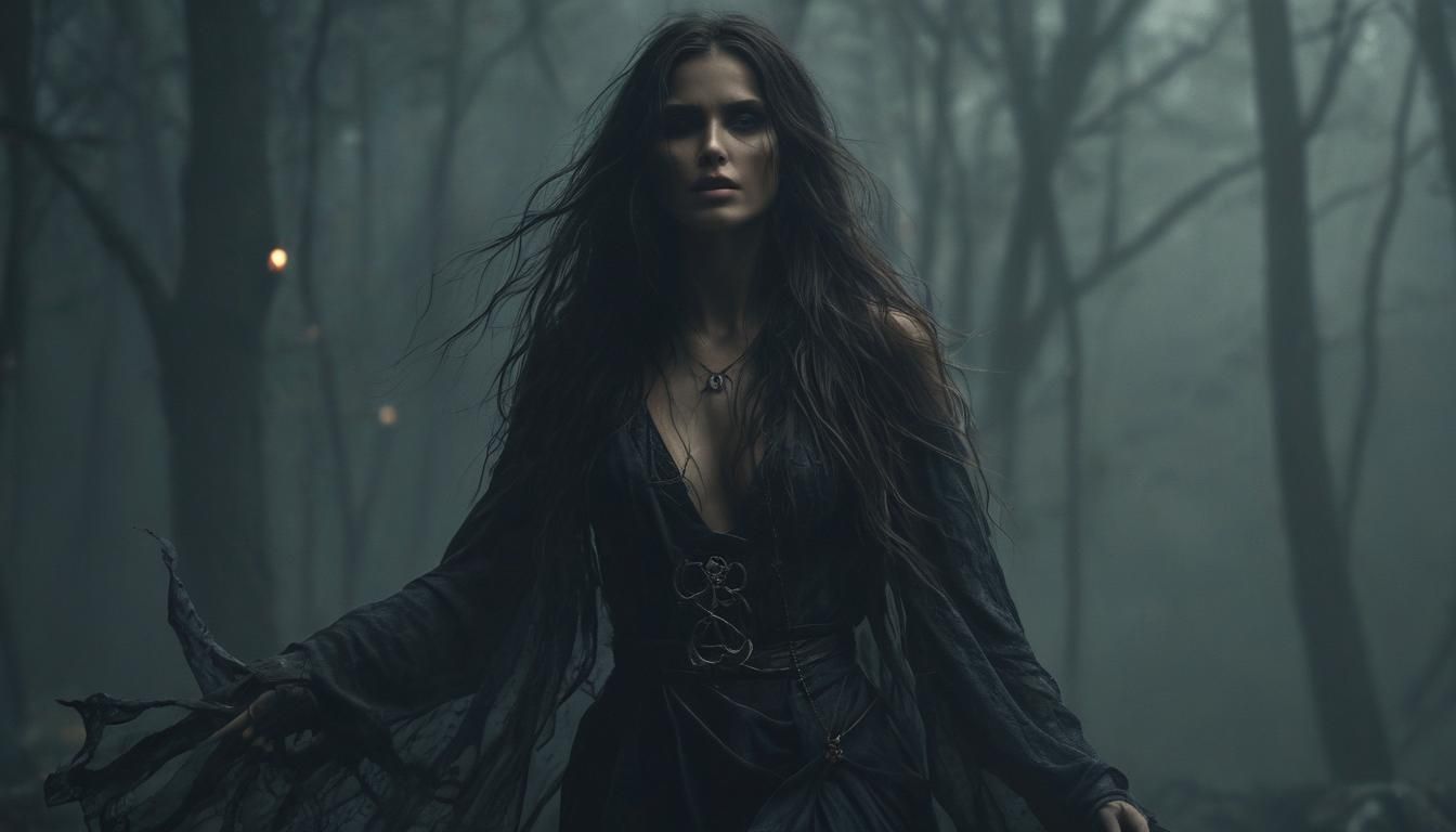 Mystical Oracle Dancer in Dark Fantasy Portrait