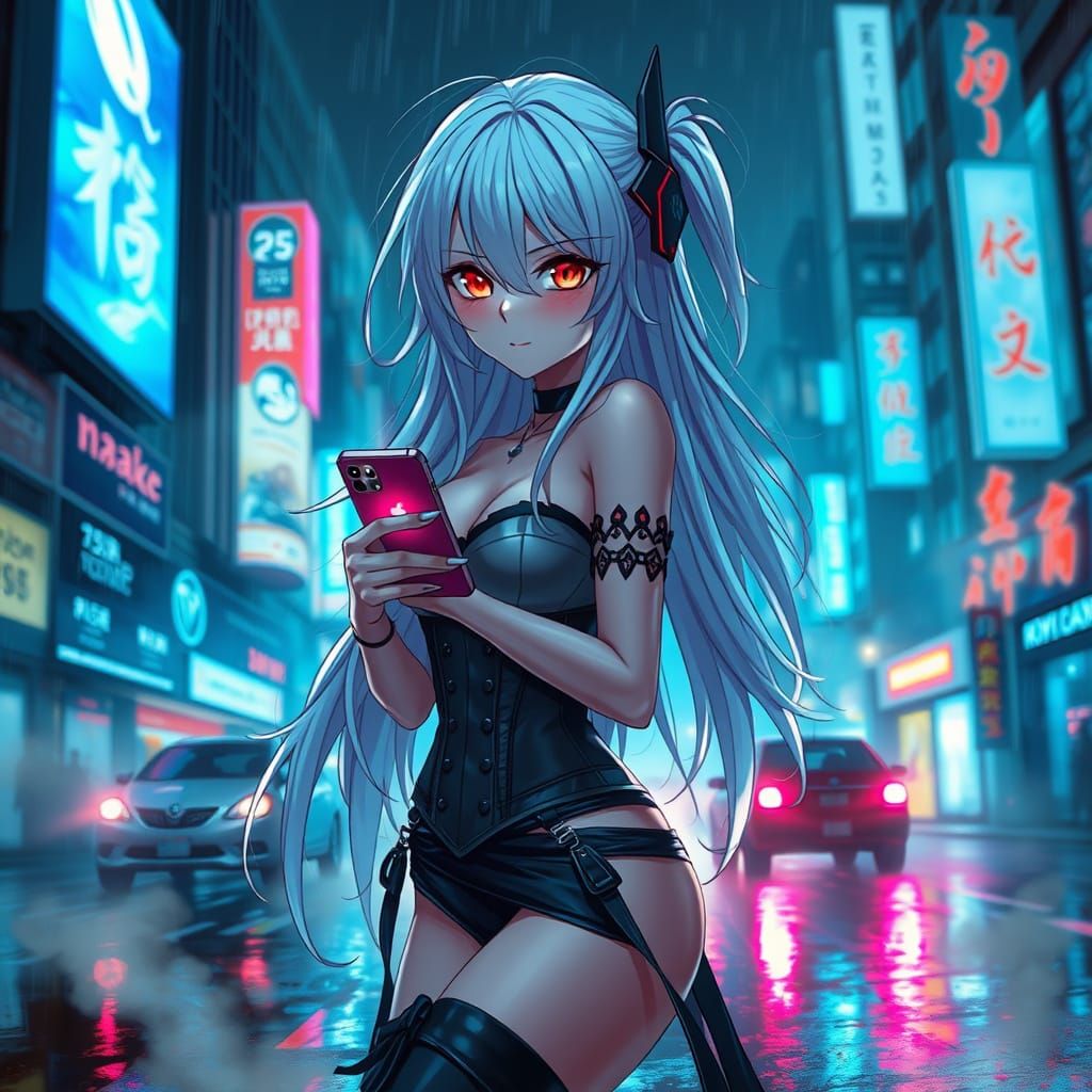 Cyberpunk Goddess of Digital Dreams