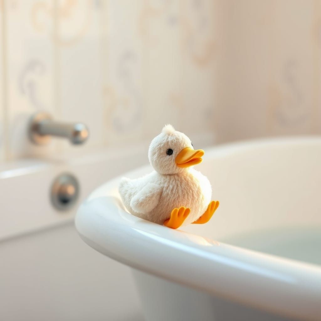 Cozy Vintage Bathroom Scene with Rubber Duck