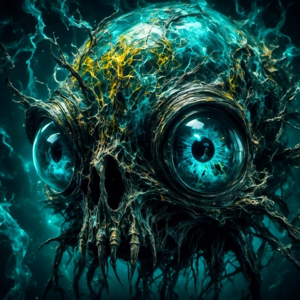 Spectral Eyes Preserved in Glass Bottle