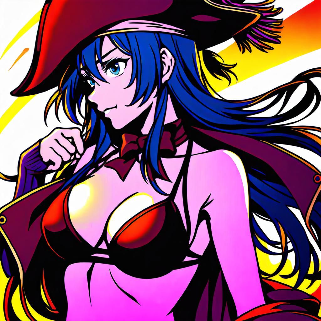 Anime Female Pirate Bikini Character