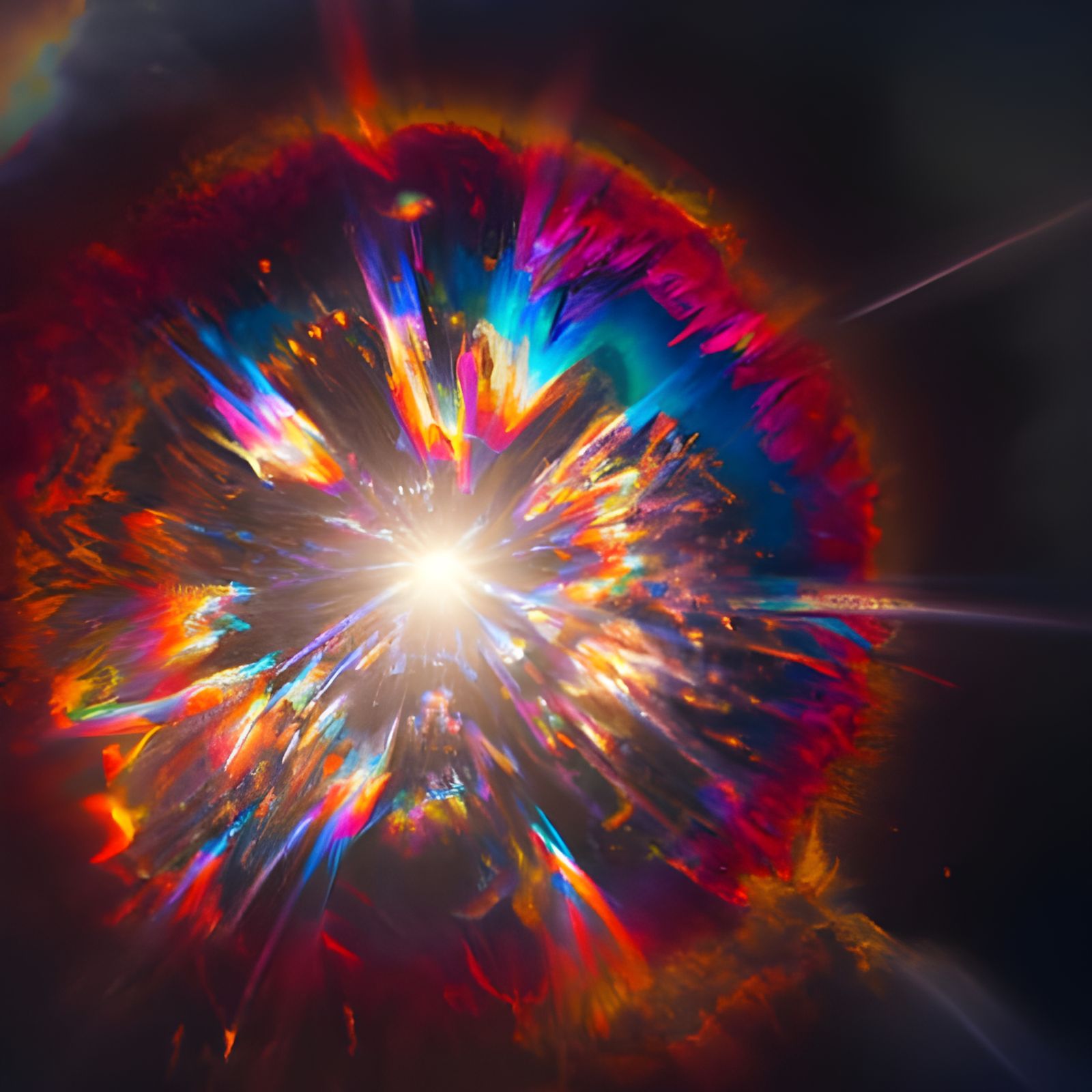 Rainbow Supernova Explosion: Dark Fantasy Concept Art
