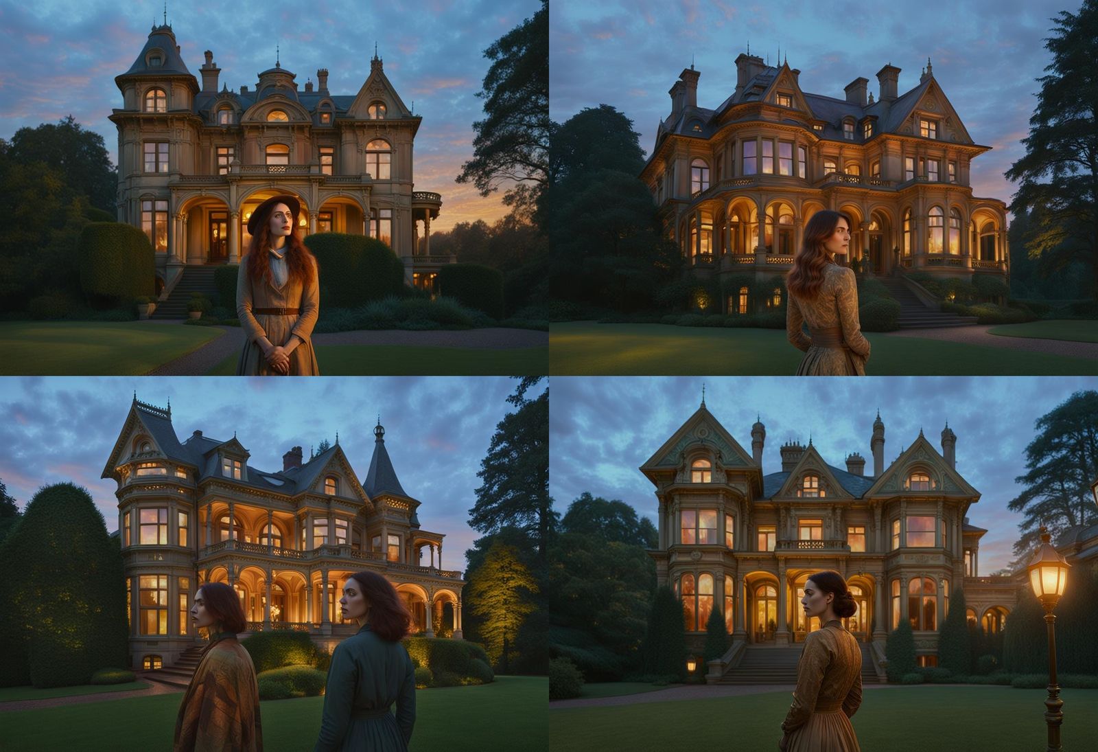 Woman at Dusk in Expressionist Style