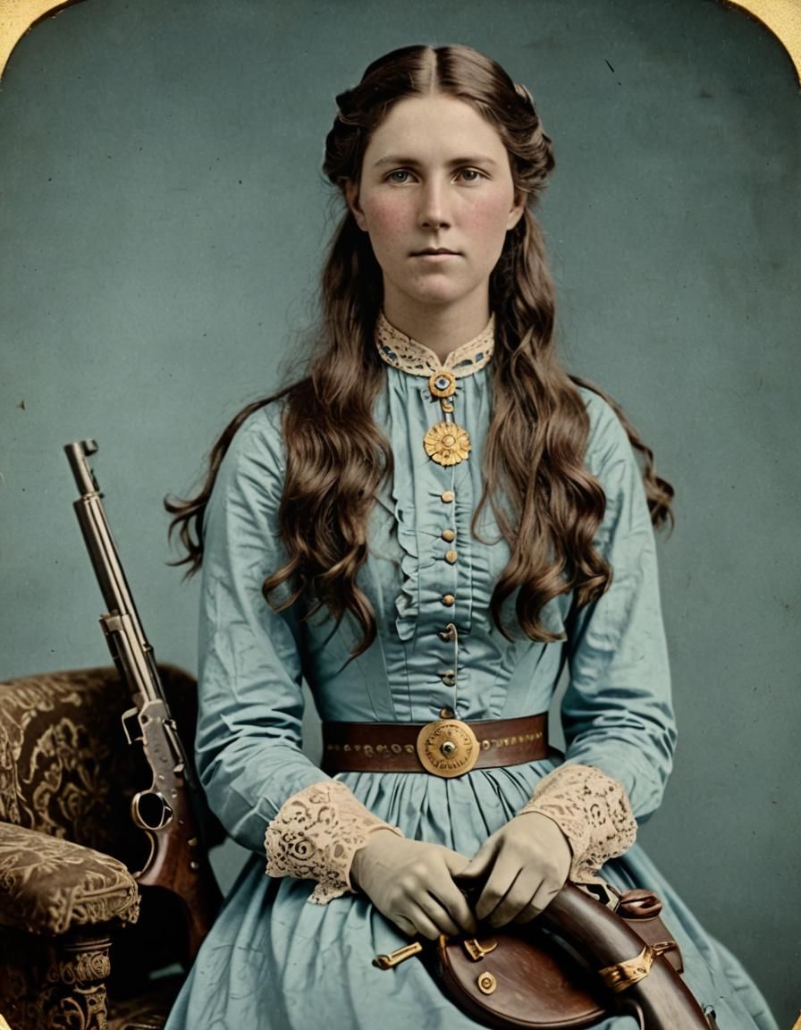 1880 Colour Photo of Annie Oakley