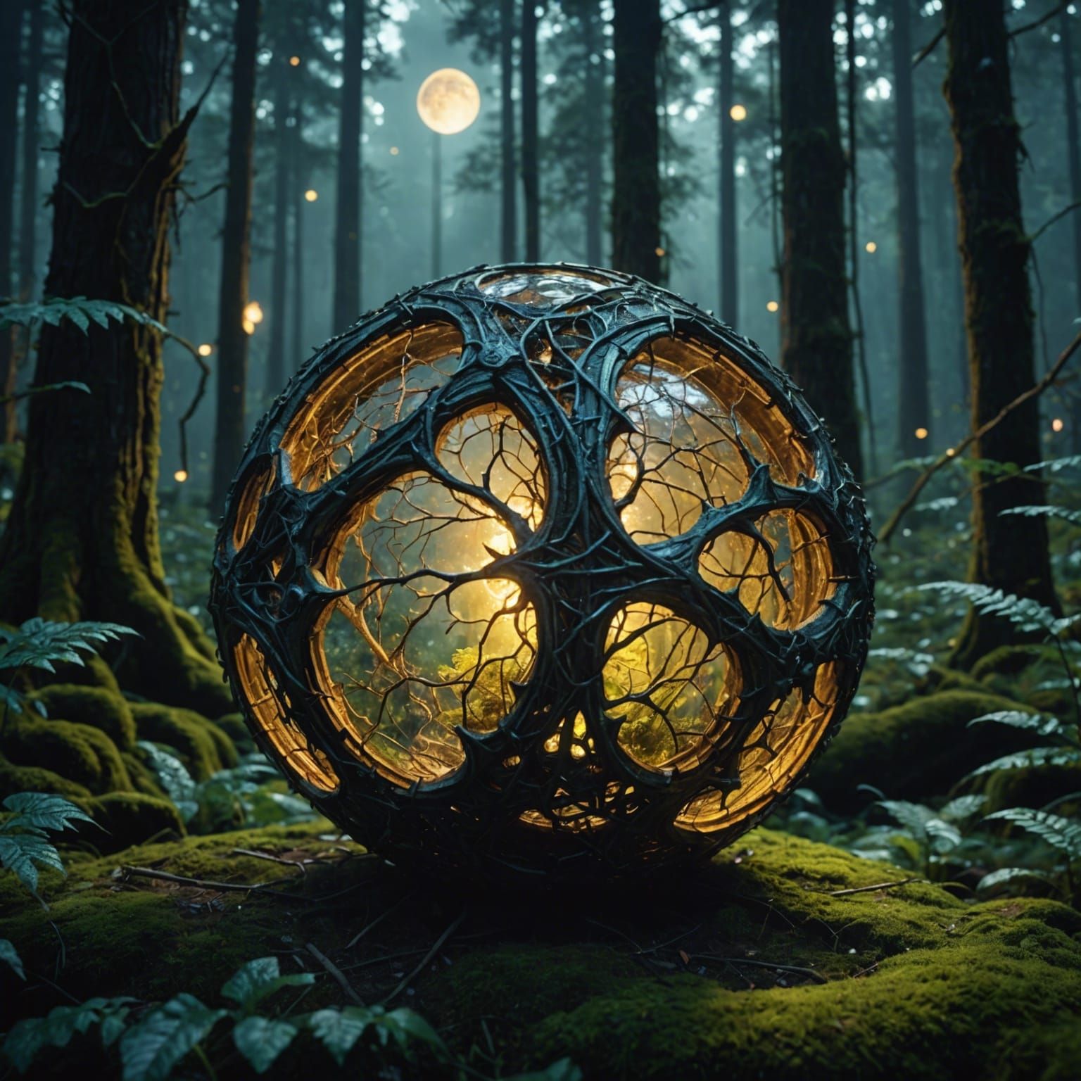 Enchanted Forest Chaos Orb in Hyperdetailed Fantasy