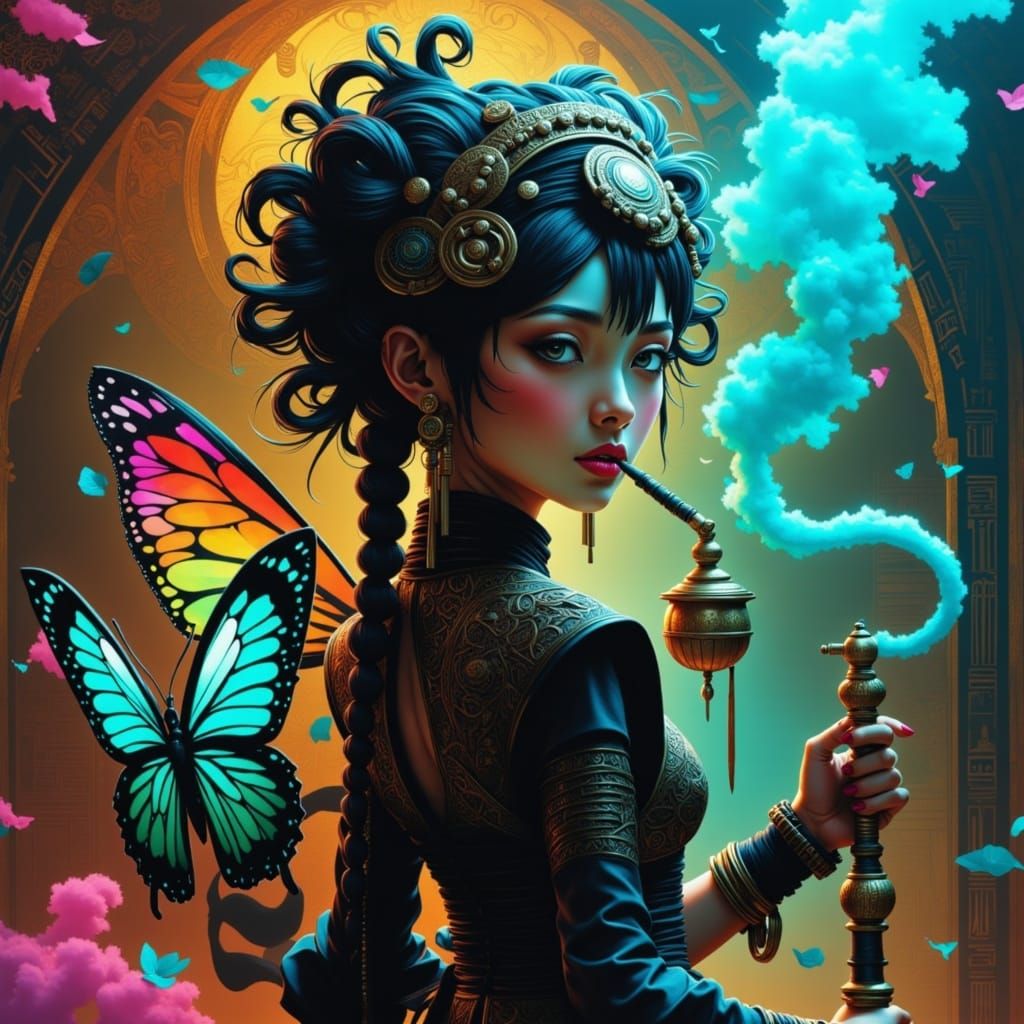 Whimsical Steampunk Pixie in Radiant Colors