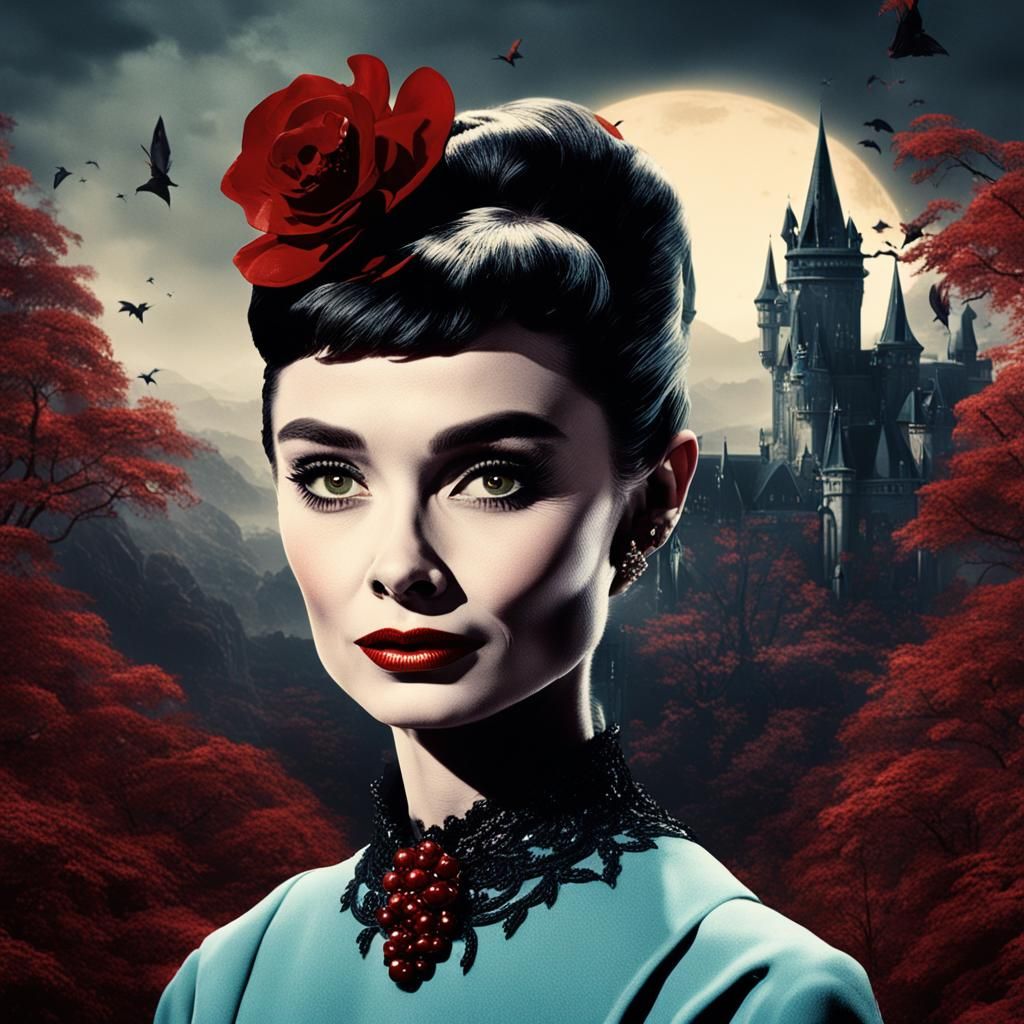 Audrey Hepburn as Vampire: Detailed Matte Painting