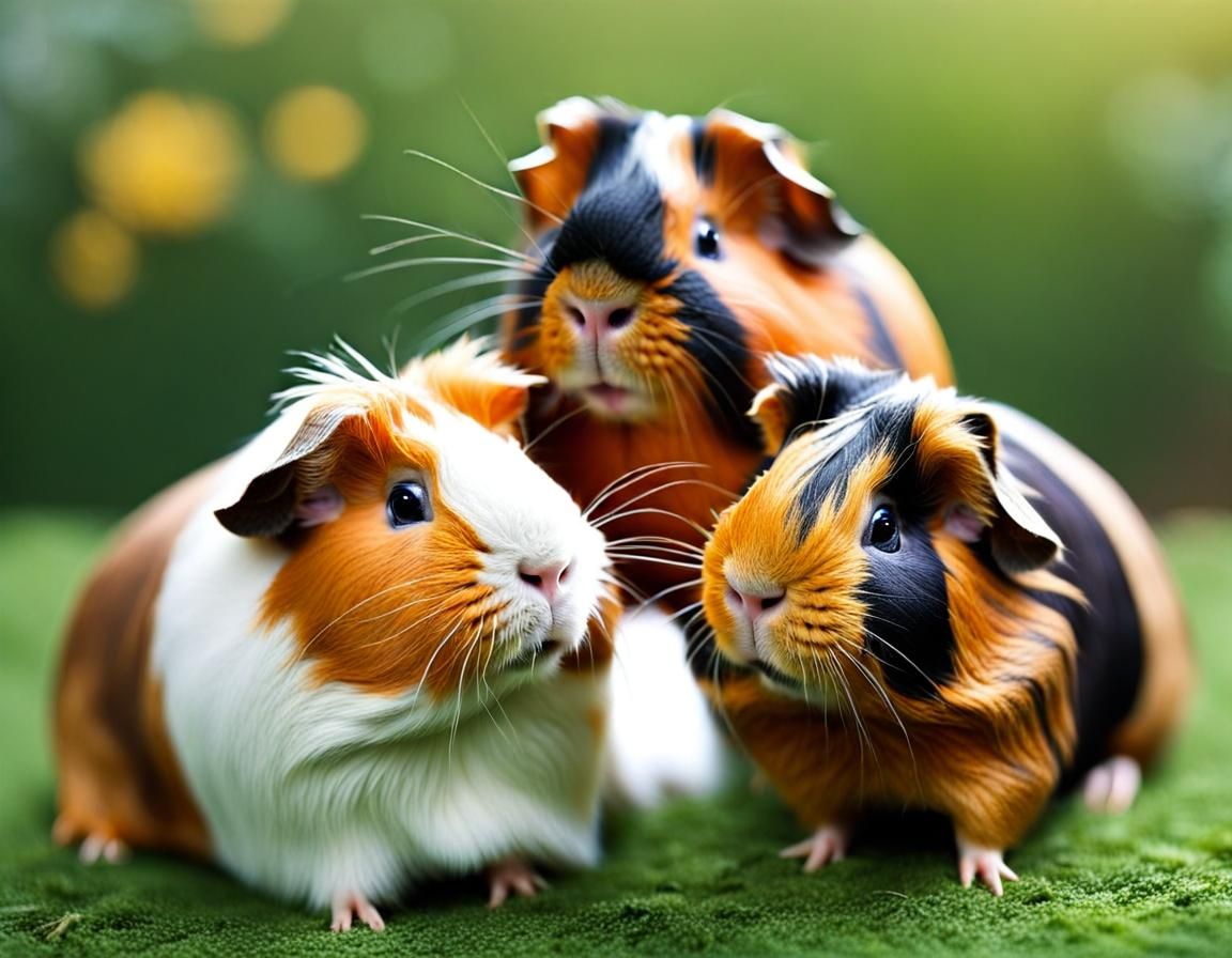 Cute Guinea Pigs Snuggling