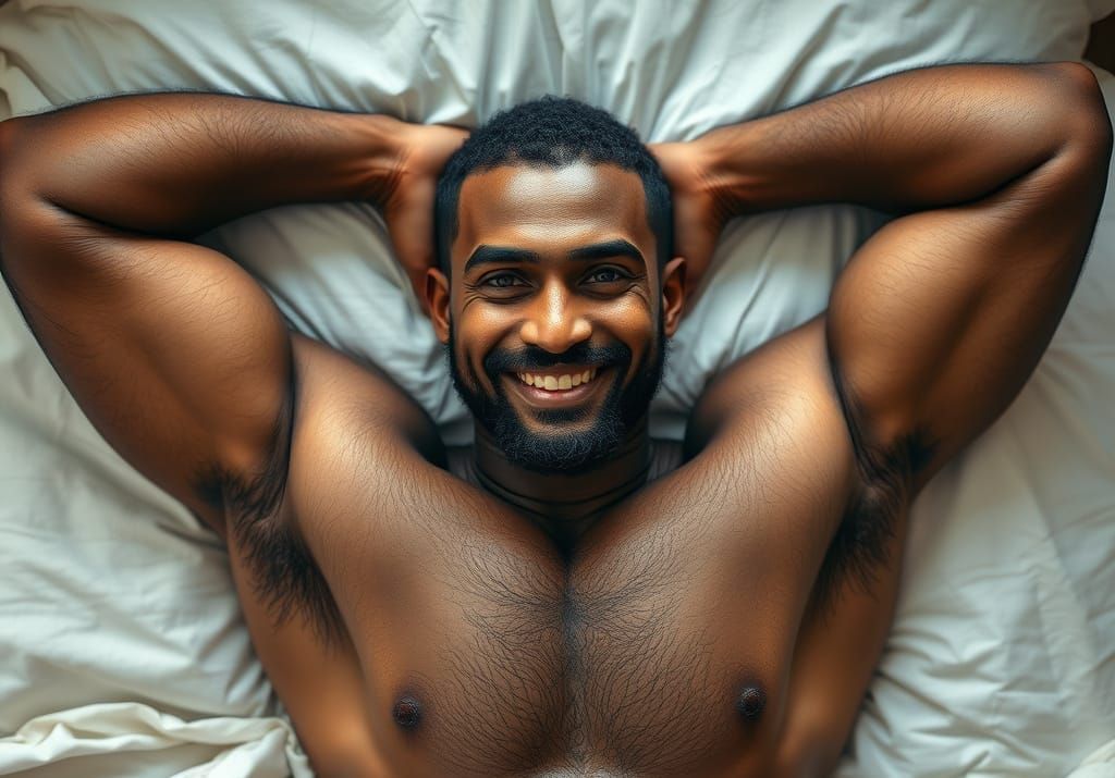 Strong Dark-Skinned Man Reveals His Muscular Physique